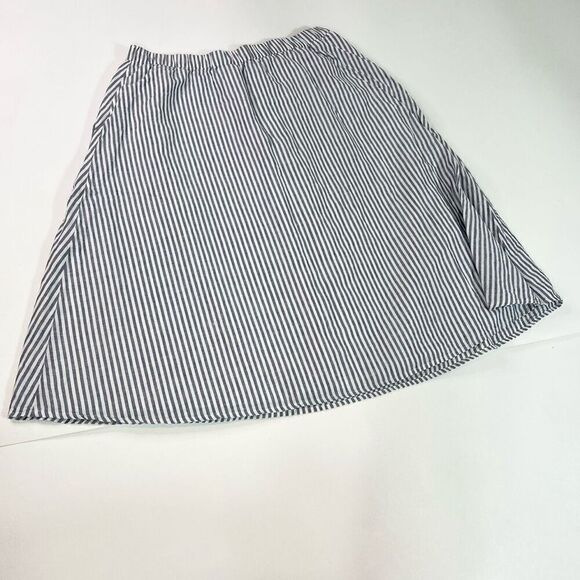 Talbots Plus Skirt Womens 1X Blue White Striped A-Line Preppy Nautical Linen - Picture 1 of 9